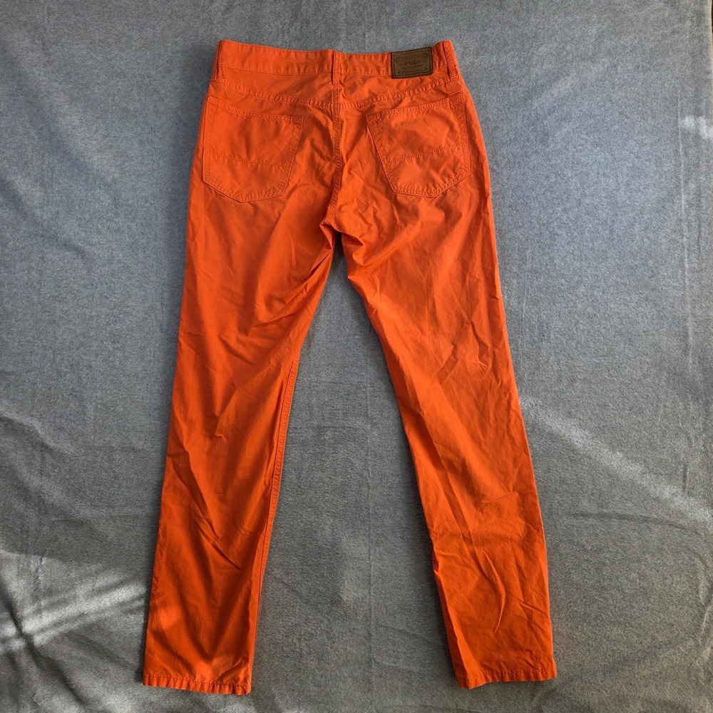 Polo Ralph Lauren Dungaree Pants Men 30x30 Orange Cotton 5-Pocket Casual